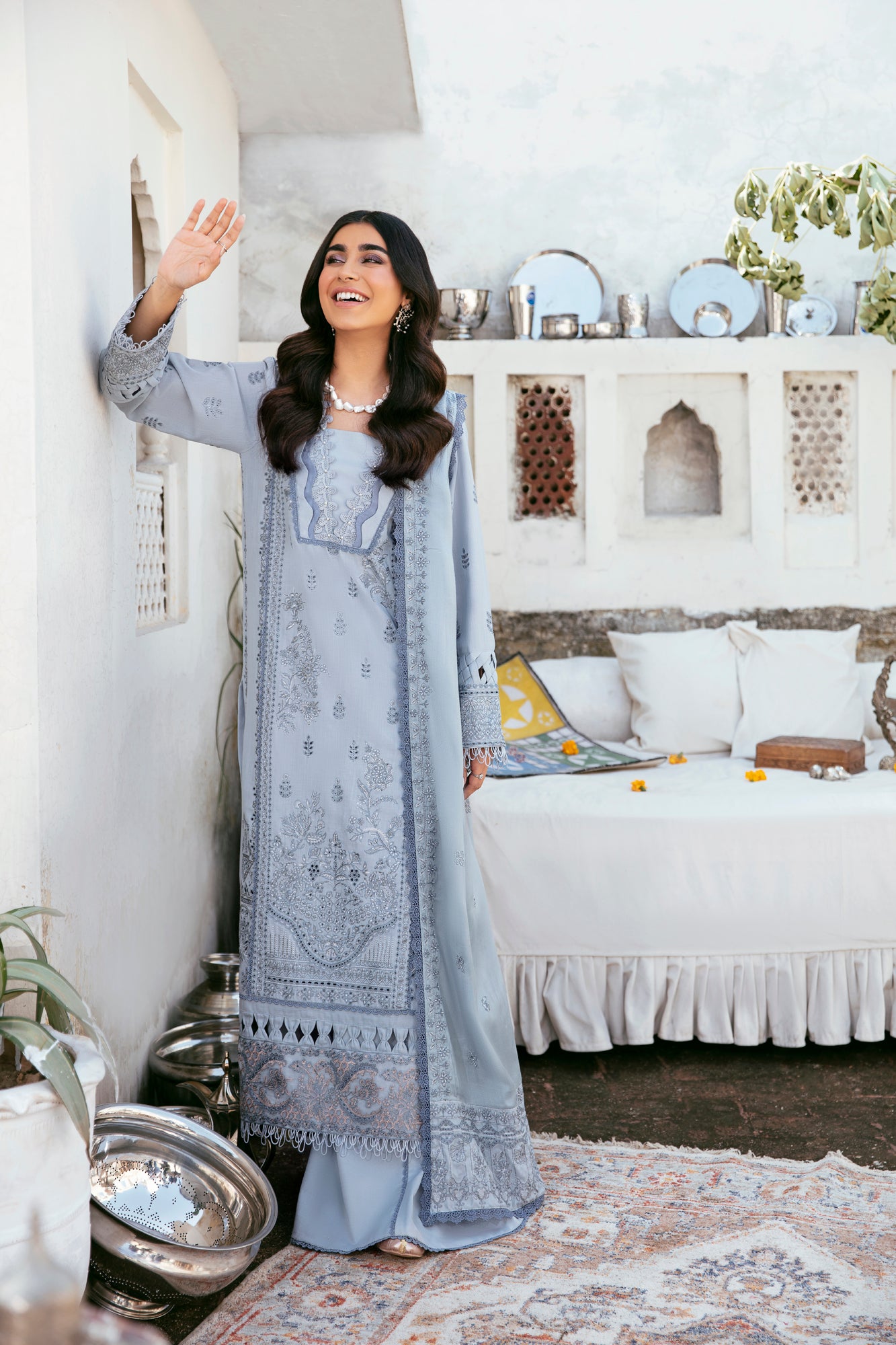 3PC Embroidered Khaddar FLK -1B