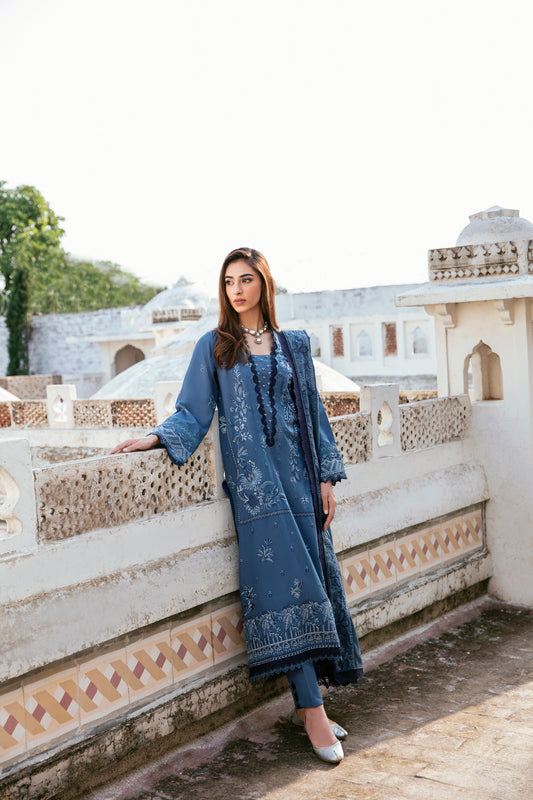 3PC Embroidered  Khaddar FLK -3B