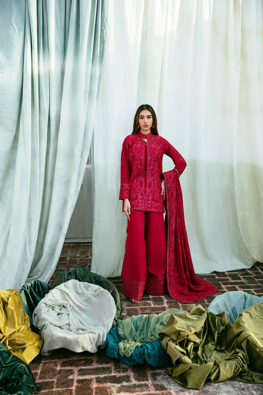 3PC Embroidered Khaddar FLK -7B