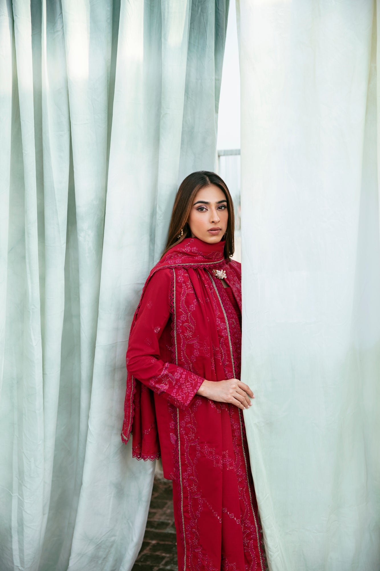 3PC Embroidered Khaddar FLK -7B