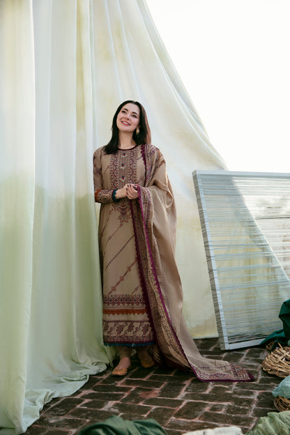 3PC Embroidered Khaddar FLK -6B