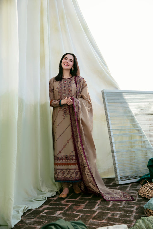 3PC Embroidered Khaddar FLK -6B
