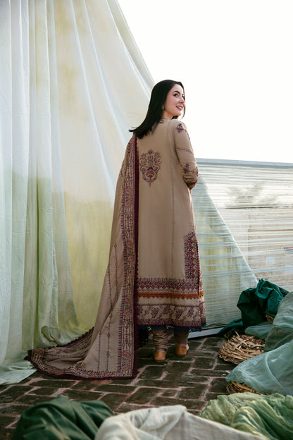 3PC Embroidered Khaddar FLK -6B